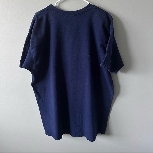 Vintage Embroidered Wolf Tee Navy T-Shirt 90s Size 2XL 1996 Upper Michigan - Picture 7 of 13